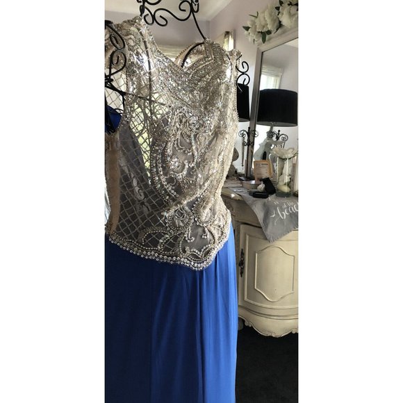 Cinderella Divine PROM EVENING BALL GOWN DRESS  Royal BLUE Sequin Sz 6 - Picture 6 of 13